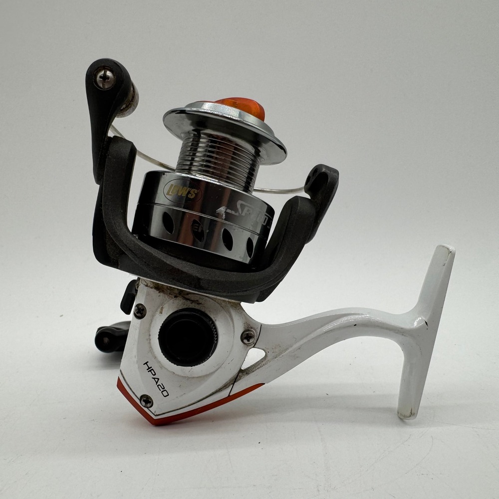 Lews Speed Spin Spinning Fishing Reel White Silver Orange Front Drag